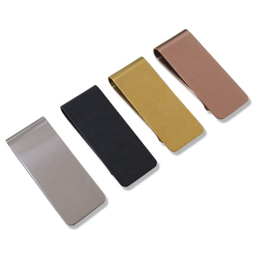 custom logo metal stainless steel carbon fiber money clip band slim wallet credit card holder clip knife wallet money