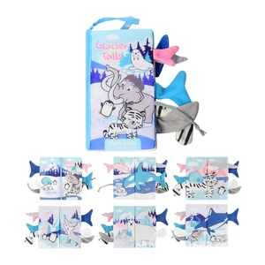 Livre en tissu doux lavable pour bébé, éducation Montessori, livre en tissu à queues d'animaux variées, jouet pour le développement sensoriel précoce des nourrissons - Product Image 1