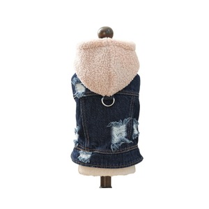 Dog <b>clothes</b>, pet puppy and <b>cat</b> <b>clothes</b>, new autumn and winter styles, warm lamb fleece hats and denim jackets - Product Image 5