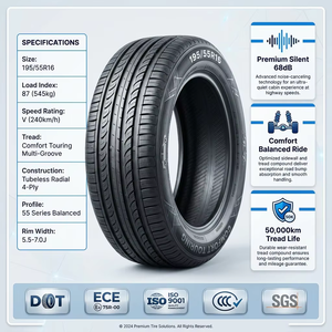 Pneumatico Radiale 195/55R16 87V Comfort Touring Tubeless Quattro <span class=keywords><strong>Stagioni</strong></span> <span class=keywords><strong>4</strong></span> Strati Premium Silenzioso Equilibrato con Ottima Aderenza 195 55 R16 - Product Image 3