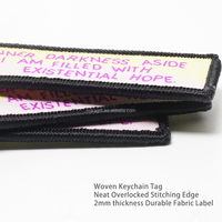 Porte-clés tissé personnalisé en gros, étiquette en tissu, porte-clés avec logo et texte personnalisés, idéal pour souvenir ou cadeau promotionnel