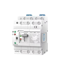 QIHANG 63A 4P Commutateur de transfert automatique intelligent triphasé 220V AC 50/60Hz Classe PC 50kA sur rail DIN à double alimentation