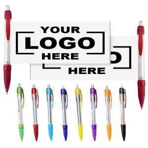 Stylo publicitaire personnalisé avec drapeau déroulant, impression couleur intégrale, papier à l'intérieur, bannière publicitaire rétractable en plastique - Product Image 1