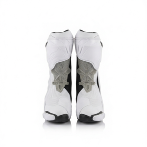 Bottes de course de moto blanches personnalisées en cuir, chaussures de protection pour moto, équipement professionnel de motocross et de tourisme pour hommes - Product Image 1