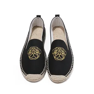 Cổ Điển Rắn Espadrilles Thiên Nhiên Đay Giày Phụ Nữ Espadrilles Người Đàn Ông Vải Lười Biếng Flats Ladies Giày Đế