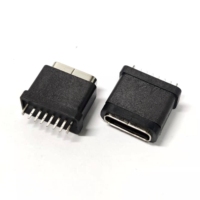 Connecteur USB TYPE-C connecteur 6P prise verticale DIP prise femelle étanche avec anneau étanche H = 10mm
