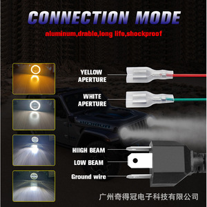 Phare Wrangler à 16 LED de 7 pouces, 80W, 15000 Lm, cercle complet, pour voiture et moto, lumière de remplacement - Product Image 4
