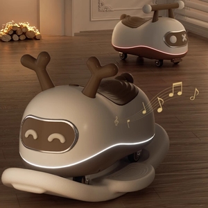 Voiture à bascule personnalisable pour enfants, modèle Peanut Rocker Slide Ride, avec rotation à 360 degrés, lumières et <span class=keywords><strong>musique</strong></span>, en plastique durable - Product Image 3