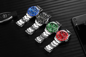 YWB003 <span class=keywords><strong>Funky</strong></span> Haute Qualité Date Fantaisie Design Prêt Stock Étanche Sport hommes Montre À Quartz Bande En Acier Inoxydable - Product Image 2