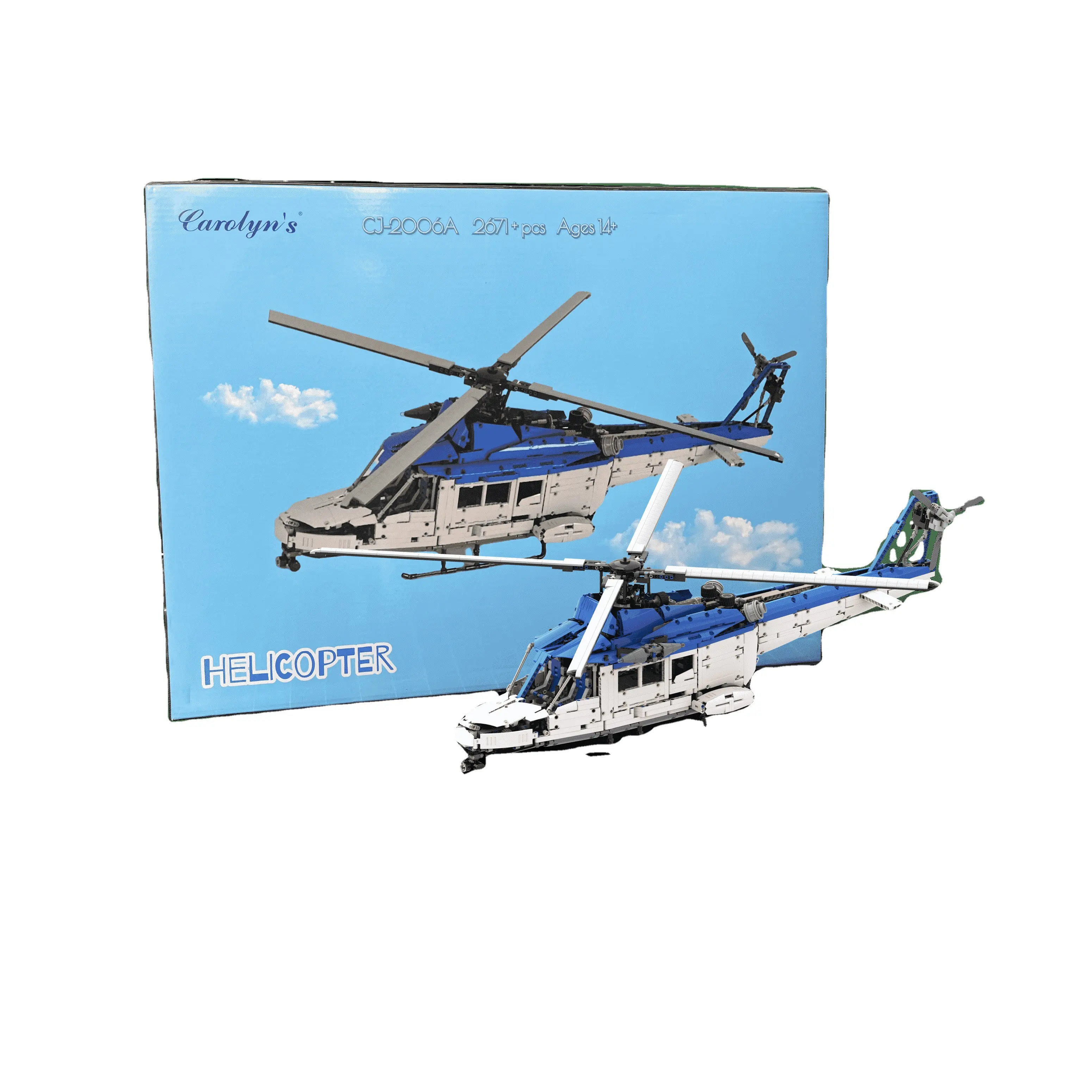 Carolyn của máy bay trực thăng thiết kế bởi jeroen ottens MOC-56765 ánh sáng màu xanh Chim Ưng điều khiển từ xa máy bay trực thăng khối Đồ chơi điện