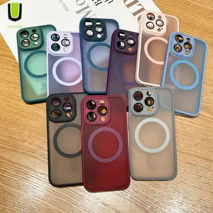 Voor Iphone 11 12 13 14 15 Pro Max Case Matte Frosted Telefoonhoes Luxe Ontwerp Op Maat Groothandel Mobiele Magnetische Telefoonhoes