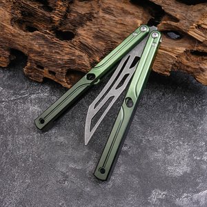 Couteau pliant en alliage d'aluminium dégradé exquis, sûr pour les débutants, idéal pour l'entraînement en extérieur, couteau Balisong - Product Image 5