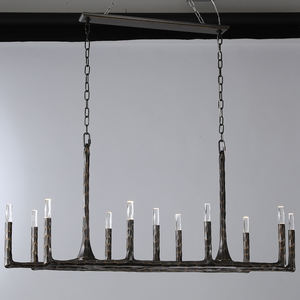 新しいヨーロッパ風メタル製廊下用ゴールド真鍮製リニアペンダント照明シャンデリア（屋内ダイニングルーム用） - Product Image 3