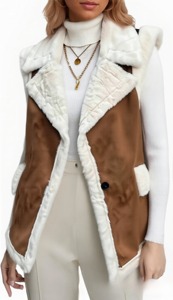 Gilet d'hiver pour <span class=keywords><strong>femme</strong></span>, nouveau design, col à revers, style <span class=keywords><strong>mi</strong></span>-long, <span class=keywords><strong>sans</strong></span> manches, épaissi - Product Image 4