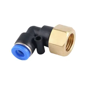 PLF Series 90 Degree Male Elbow 1/4" Tube OD x 1/4" NPT Thread Tube Push to Connect Air Fittings Pneumatic