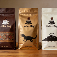 Sachet Doypack de café Série Direct Fabricant Savane Africaine avec motifs Girafe et Kilimandjaro