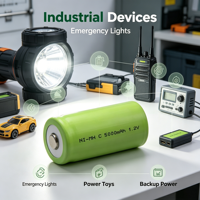 Batterie rechargeable Ni-MH 1,2 V format C 5000 mAh haute capacité faible auto-décharge pour jouets, appareils électroménagers, vente en gros, OEM