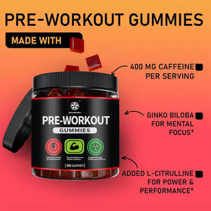 Gomitas preentrenamiento de etiqueta privada, suplementos de nutrición deportiva para hombres y mujeres, gomitas energéticas, gomitas con cafeína, gomitas con cafeína - Product Image 4
