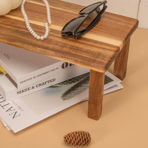 Wooden Desktop Storage Shelf Acacia Wood Rectangle Multipurpose Organizer Office <b>Desk</b> Rack - Product Image 3