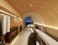 Maison capsule de luxe C5, maison préfabriquée modulaire avec balcon panoramique, système intelligent pour l'hébergement en glamping, hôtel, complexe hôtelier