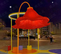 Vv112 Große Induktion blühende Straßen lampe Rose Trompete Automatisches Öffnen und Schließen des Gas modells Flower Park Interactive Device