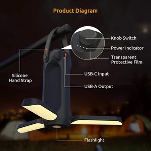 <b>Rechargeable</b> Camping Light with Large Capacity Battery Portable <b>LED</b> Tent <b>Lantern</b> for Outdoor Use - Product Image 2