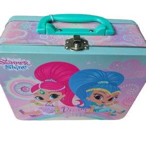 50p puzzle in lunch tin box with plastic handle