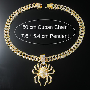 Collar de araña chapado en oro y plata, popular y de gran venta, colgante de animal, joyería de moda para hombre, venta al por mayor - Product Image 5