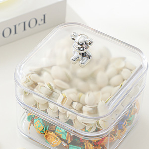 Bear Shaped Layered Snack Box With Drawer Compartments Dustproof Lid Large Capacity Kitchen Storage For Candy And Dried Fruit - Product Image 2