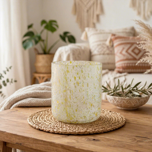 Portavelas cilíndrico de vidrio moteado personalizado Shri Govind International, portavelas hecho a mano para decoración del hogar, Navidad - Product Image 1