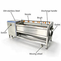 Hoge kwaliteit aardappel- en taro-was- en schilmachine, multifunctionele borstelrol fruit- en groentewasser en -schiller