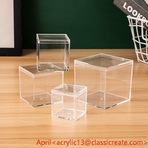 Clear Acrylic Plastic Square <strong>Cube</strong> with Lid 2.5*2.5*2.5 Inch (6.5cm) Small Clear Plastic <strong>Storage</strong> Boxes Acrylic <strong>Cubes</strong> for <strong>Storage</strong> - Product Image 6