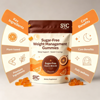 Gummies SYC BIO sans sucre pour adultes, gestion du poids, 60 unités, mélatonine, L-théanine, soutien du sommeil, bien-être nocturne, santé quotidienne