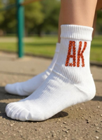 Chaussettes à strass personnalisées pour équipe de cheerleading et danse, chaussettes de cheville à initiales scintillantes, à volants et strass étincelants