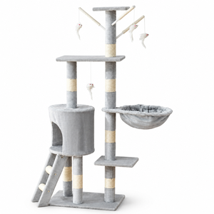 Poland Stock Modern Carton 135cm <b>Cat</b> Tree with Trapezoidal Ladder EU Dropshipping 53 Inch Kitten Activity Tower with Toys - Product Image 1