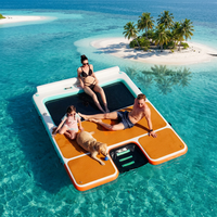 Plateforme flottante gonflable, île flottante pour adultes, fête aquatique en famille, bain de soleil, lac, rivière, océan