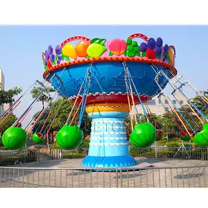 Peralatan taman hiburan anak-anak 16 kursi, tempat duduk terbang komidi putar ayunan semangka Mini Karnaval Fair Shopping Mall wahana