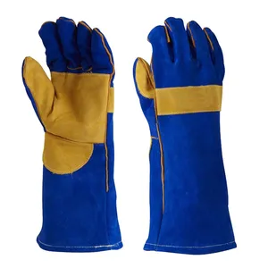 ENTE SAFETY Gants de soudage en cuir de vache de qualité A de haute qualité 14 pouces ou 16 pouces