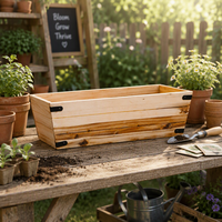 Kit de support de jardinière en bois de la collection Luxury Home, revêtement poudré, durable, écologique, design classique américain pour l'extérieur, pour fleurs