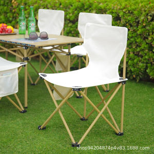 Chaise pliante d'extérieur en aluminium, chaise de jardin portable, design minimaliste, forme rectangulaire, pour le camping, la pêche, le croquis - Product Image 1
