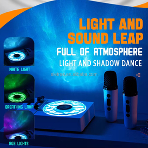 Altavoz Karaoke Inalámbrico con Luz Nocturna Acuática, Reproductor de Vinilo Portátil <span class=keywords><strong>Retro</strong></span> con Bluetooth - Product Image 1