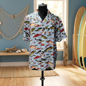 Chemise décontractée pour homme en sergé hawaïen à manches courtes, col montant, bouton unique, imprimé feuilles tropicales, écologique, respirante, noir et vert - Product Image 3