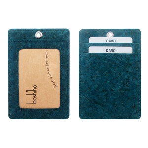 Boshiho RTS Vegan Cork Card Horizontal School <b>Id</b> Badge <b>Holder</b> Friendly Retractable Security Badge <b>Holder</b> with Lanyard - Product Image 3