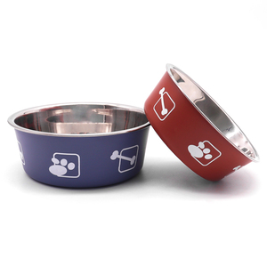Base de goma antideslizante de doble pared aislado al vacío de acero inoxidable individual básico gato mascota perro comida y agua tazón de alimentación - Product Image 3