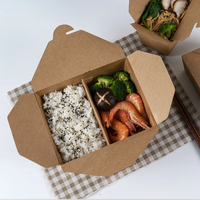 Lancement jetable boîte à emporter récipient alimentaire/boîte en papier kraft/boîte d'emballage