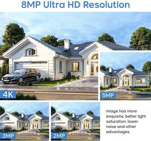 Système YCX 4 caméras alarme de lampe de poche rouge bleu 8MP Audio bidirectionnel 2.8mm tourelle POE couleur <span class=keywords><strong>Vision</strong></span> nocturne CCTV capteur CMOS nuage - Product Image 3