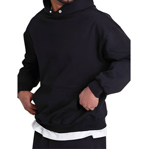 Sudaderas con capucha de algodón para hombre de alta calidad, súper suaves, duraderas para uso diario, con logo personalizado, multicolor, de corte holgado. - Product Image 4