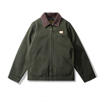 Veste bomber Cleanfit Vintage Slim Winter Detroit Santa Fe J97 Startrip en toile 100% coton, col rabattu, fermeture éclair épaisse