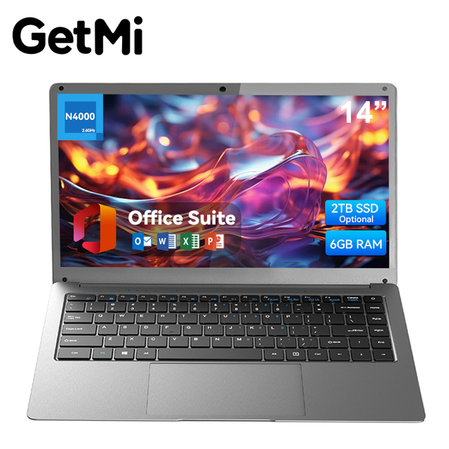 14 Inch Mini Laptop Notebook Business Use SSD Metal Body Cheap Support Small Qty Order 6GB Intel Processor New Status US Plug