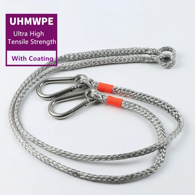 5 мм 6 мм 8 мм индивидуальная двойная плетеная или 12 жил UHMWPE веревка для лебедок, буксировочных или лодочных канатов